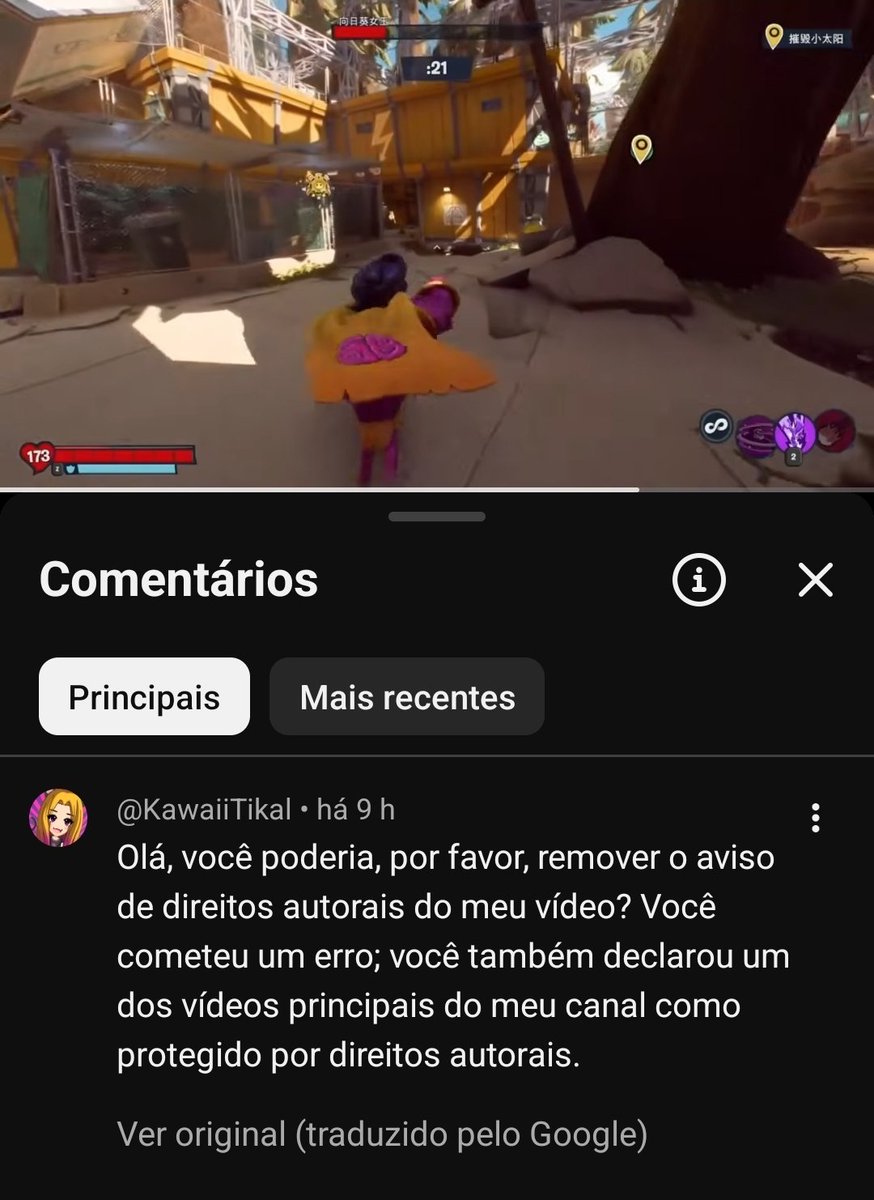 Cara o YouTube é PÉSSIMO na questão de direitos autorais.
Acabaram de bloquear um vídeo meu de 1 ano atrás por um trecho de gameplay MEU do PvZ BFN, só porque um chinês fez um vídeo há 5 dias atrás e colocou com direito autoral. Vários reclamaram no vídeo dele, é inacreditável
