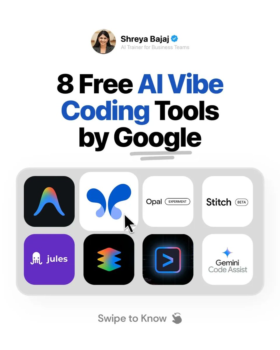 8 Free AI Vibe Coding Tools by Google 🔥