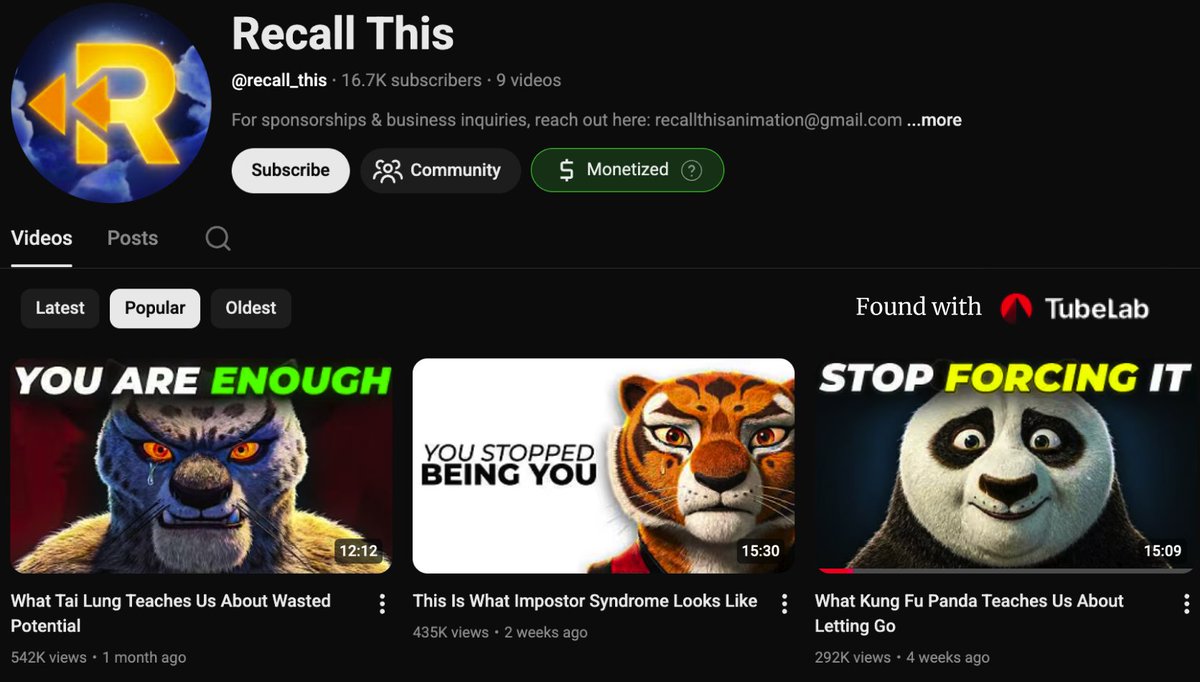 TubeLab - YouTube Niches tweet media