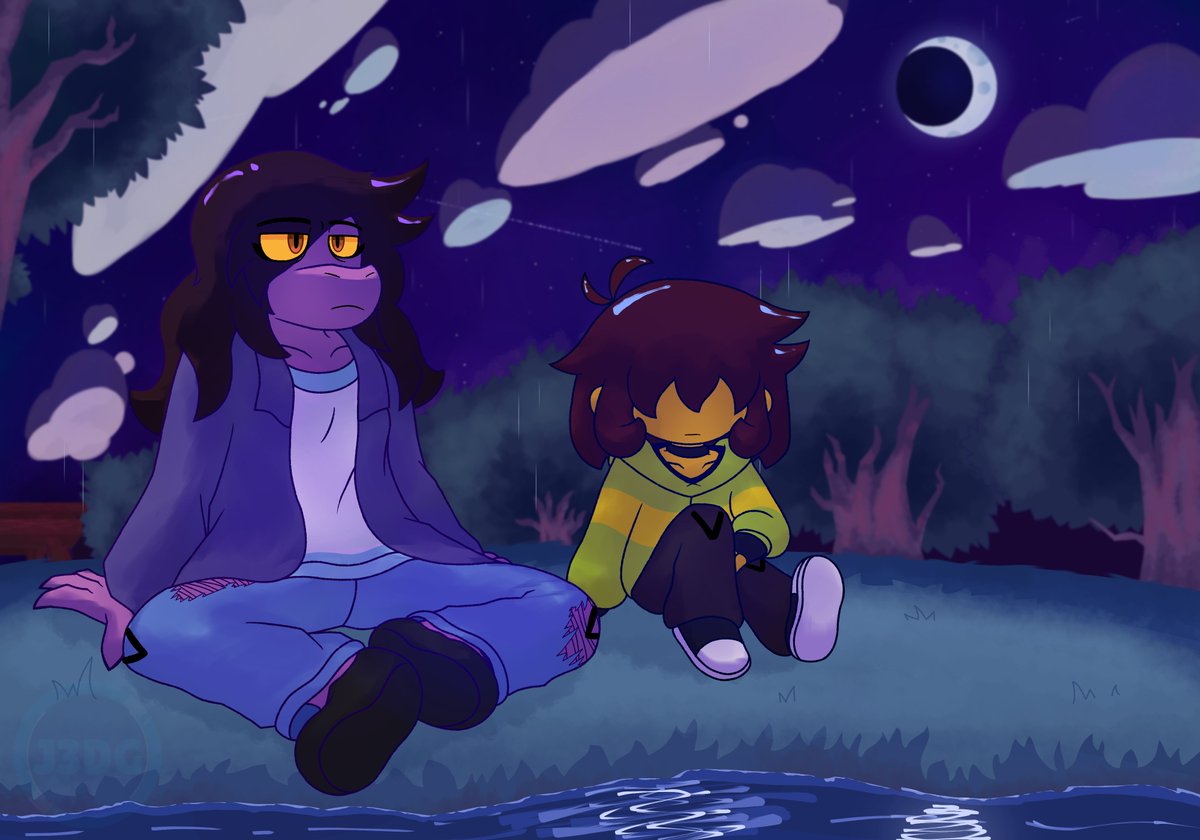 BlueJrArt's tweet image. "It smells nice, after the rain..." 🌧️

One of my most detailed Deltarune fanarts, about one of my favorite moments in the game, some things could've used some improvement, but.. It has it's softness, I like it.

' 2025
#deltarune #deltarunefanart #krusie
