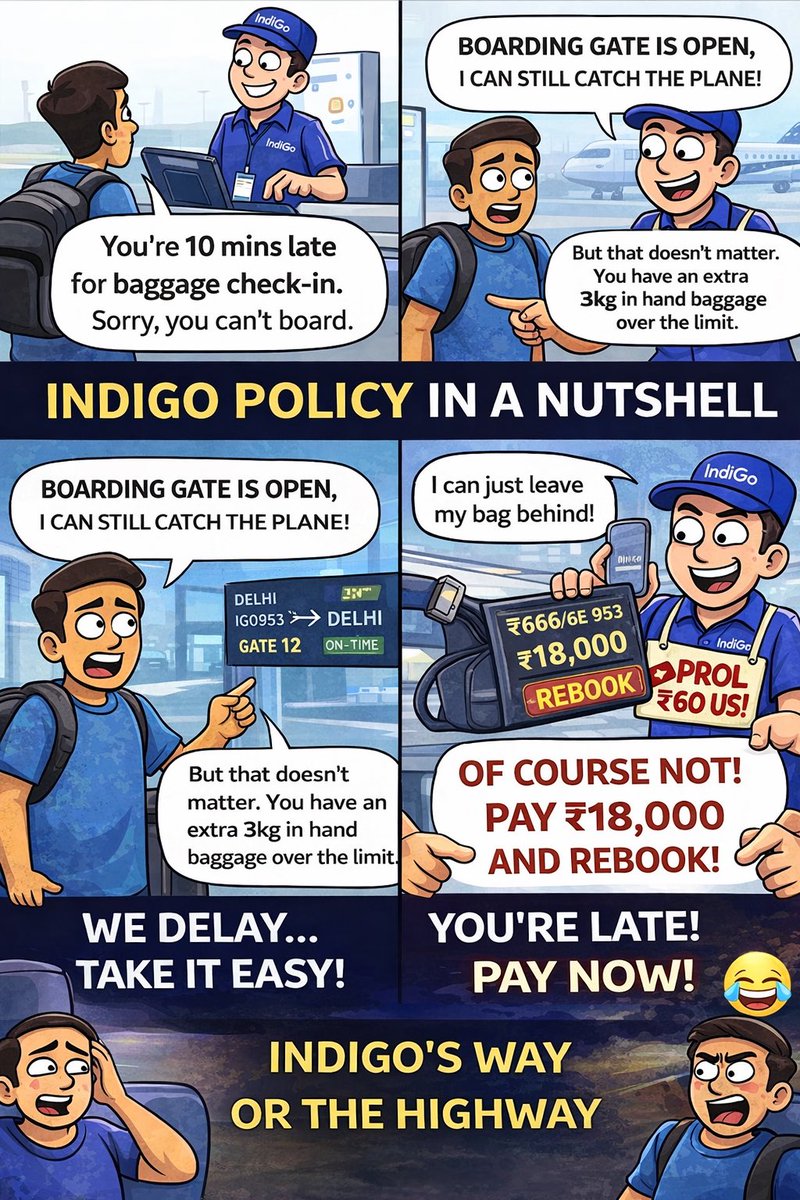ShantanuRaj991's tweet photo. Today I experienced what felt like pure consumer harassment by @IndiGo6E.

I reached the airport 55 minutes before my Chennai → Delhi flight. The boarding gate was still open, but the baggage counter had already closed. My hand baggage was just 3 kg over the allowed limit, and instead of offering any solution, I was simply denied boarding.

I was told to either leave my bag behind or not board at all. In that moment, abandoning my belongings wasn’t even an option. Despite being on time and ready to travel, I was left stranded.

To make things worse, I had a connecting flight to Gaya, which I also missed. When I asked for help or a refund, I was bluntly told I wouldn’t get anything and had to pay ₹18,000 to reschedule.

The most frustrating part? The flight itself departed early. When airlines delay, passengers are expected to adjust. But when a passenger needs a little flexibility, there is none.

This isn’t customer service — this is a one-sided system where policies override basic empathy.

@IndiGo6E @DGCAIndia @MoCA_GoI @jagograhakjago @ConsumerCourt_ @consumeraffairs_ @AirSewaIndia
#CustomerRights #ConsumerProtection #AirlineIssues