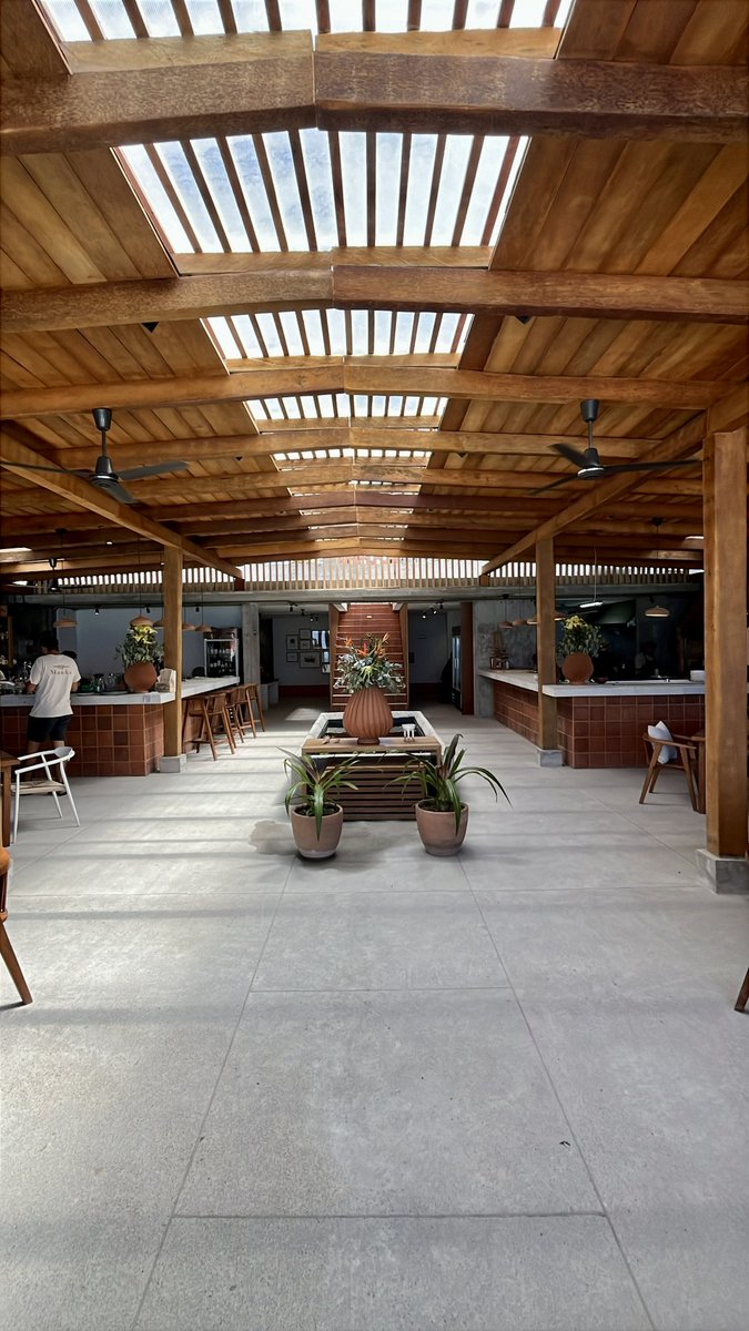Zzeezee's tweet photo. When you mill palm and use it structurally, the whole vibe changes.

It feels alive..  and isn’t that the whole point of creating a cool space. 

Mauka Restaurant ~ Punta Negra https://t.co/62IbvqCRVB