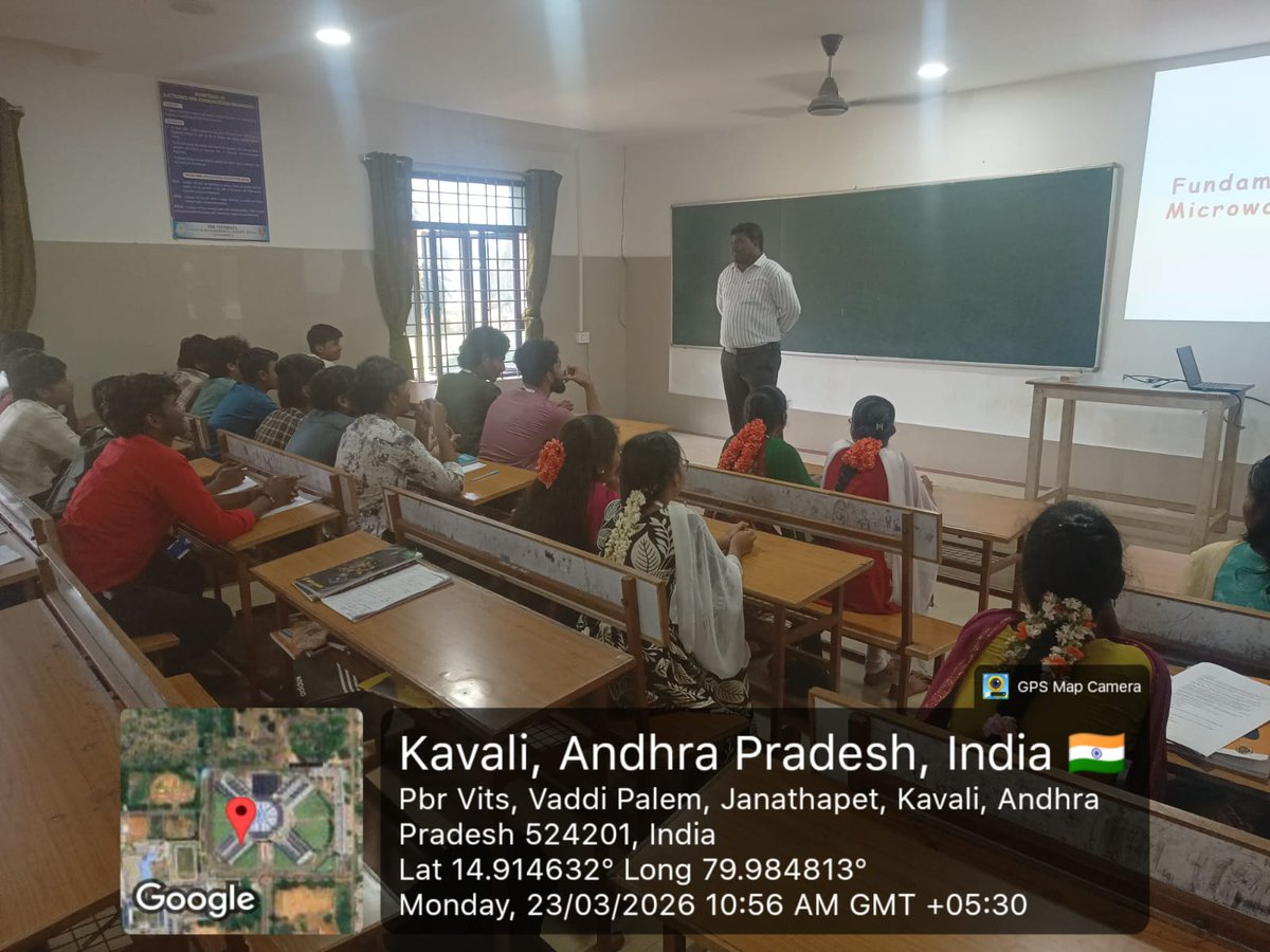 pbrvitsofficial's tweet photo. 📡 RF & Microwave Workshop | Mar 23–25, 2026
ECE @ PBRVITS hosted a hands-on ADS & HFSS workshop with Dr. B. Chandrababu Naik (NIT Trichy). Covered S-parameters, antennas, simulations. 60 IETE members trained. 🚀
#PBRVITS #ECE #RFDesign #HFSS #ADS https://t.co/sq9XKizMHA