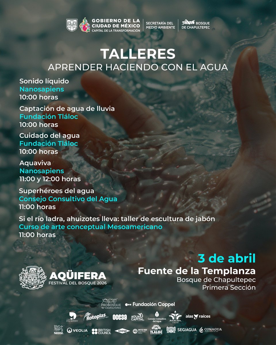 ConsejoAguaMX's tweet photo. 📢📢No faltes al #FestivalDelBosque, tenemos preparado el   #Taller "Superhéroes del agua"💧

Aprenderás todo lo que necesitas saber para hacer un mejor uso del agua, y también para enseñar a otros a hacerlo.

@ChapultepecCDMX @BosqueFest @raroma47 @AguaCapitalOrg @GobCDMX https://t.co/FyRSPgfJoN