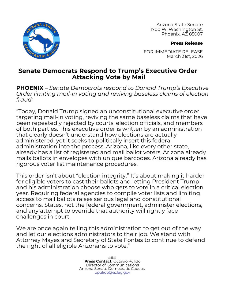 Arizona Senate Democrats tweet media