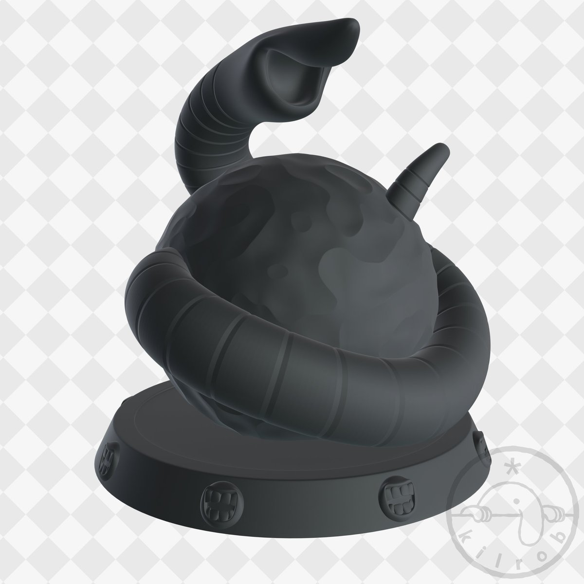 kilrob_'s tweet image. "Worm Moon", the Monthly Miniature for March, is now available! #blender #miniature #3DPrinting #figure