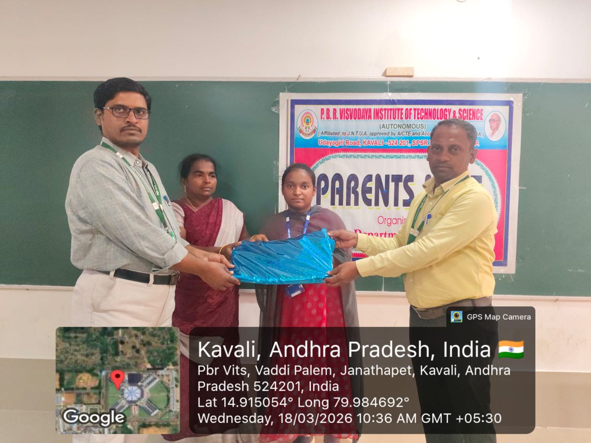 pbrvitsofficial's tweet photo. Parents Meet | Mar 18, 2026 📚👨👩👧👦
ECE Dept, PBR VITS hosted a successful meet with topper recognition 🏆, faculty-parent interaction 🤝 & academic insights. Strengthening collaboration for student success! 🎓
#PBRVITS #ECE #ParentsMeet #AcademicExcellence https://t.co/5t0hx7RUVx