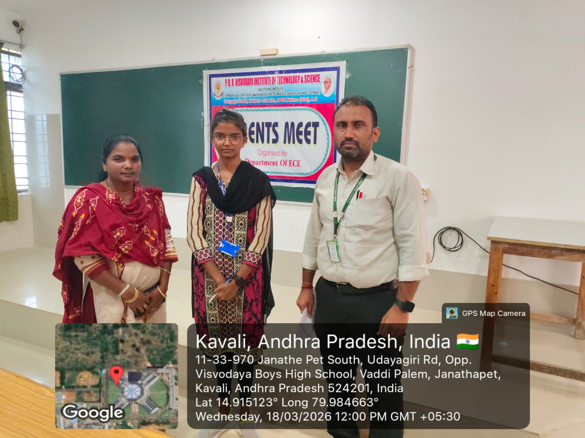 pbrvitsofficial's tweet photo. Parents Meet | Mar 18, 2026 📚👨👩👧👦
ECE Dept, PBR VITS hosted a successful meet with topper recognition 🏆, faculty-parent interaction 🤝 & academic insights. Strengthening collaboration for student success! 🎓
#PBRVITS #ECE #ParentsMeet #AcademicExcellence https://t.co/5t0hx7RUVx