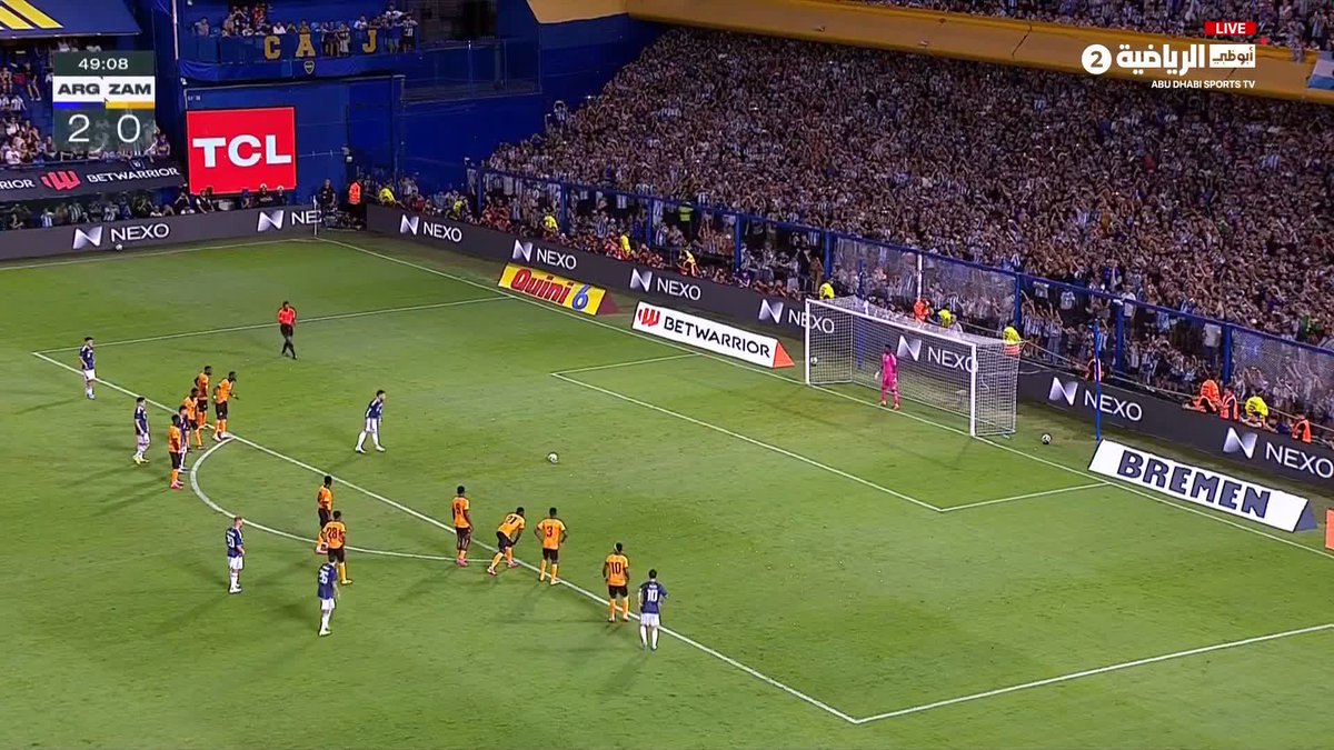 أوتامندي يسجل الهدف الثالث للأرجنتين من علامة الجزاء. الأرجنتين زامبيا | أبوظبي الرياضية 2 