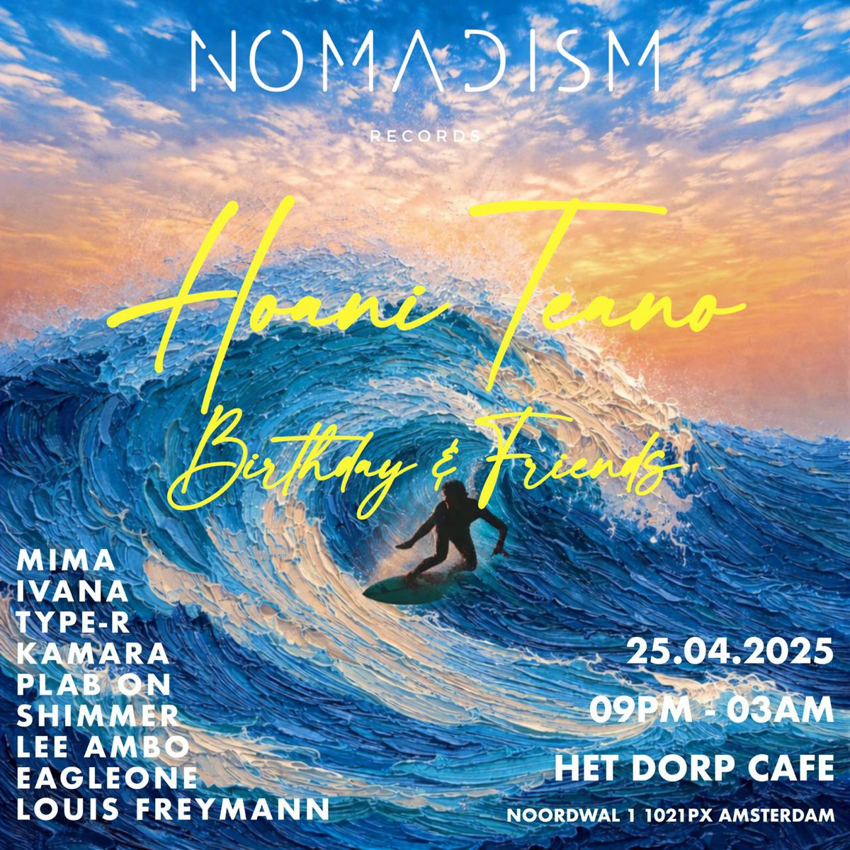 Viincent26's tweet photo. Hello world!!!🌍

Nomadism Records is delighted to celebrate the birthday of Hoani Teano, surrounded by friends, music, and a carefully curated selection! 

https://t.co/ekv3yMqOLn https://t.co/4mFX35Ofc3