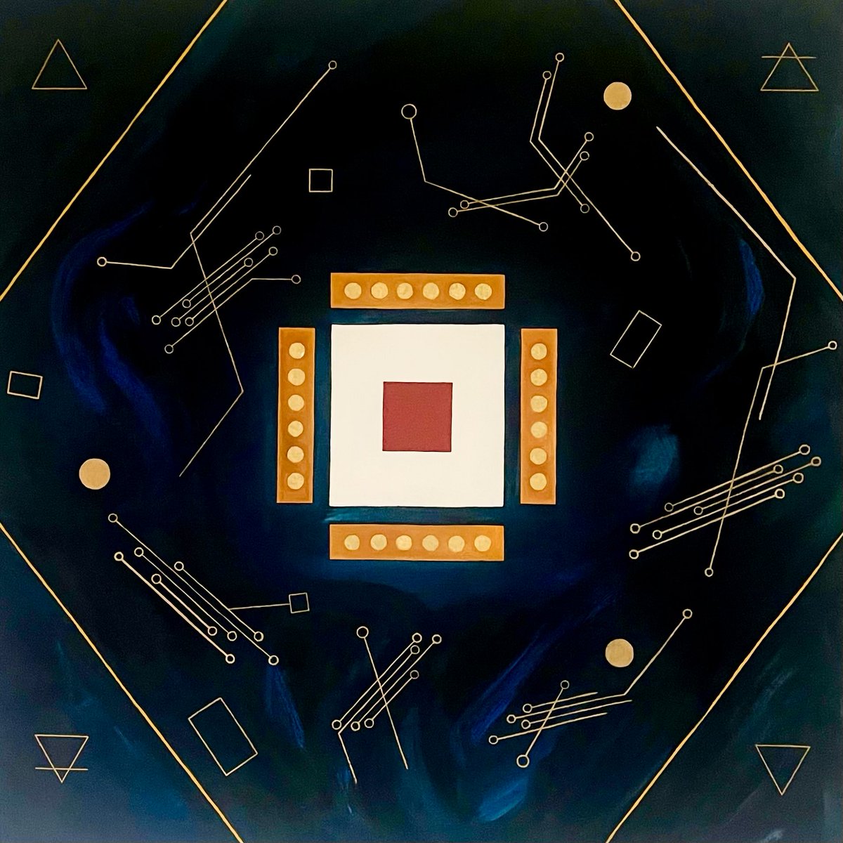 natacha_ivaldi's tweet photo. My « Fréquences » series: circuits &amp; cosmic energy.

Star frequency (2026) + 2 companions. ✨

https://t.co/9ud7rNuHUB

#CircuitArt #ArtMeetsScience https://t.co/TsfT9J4loQ