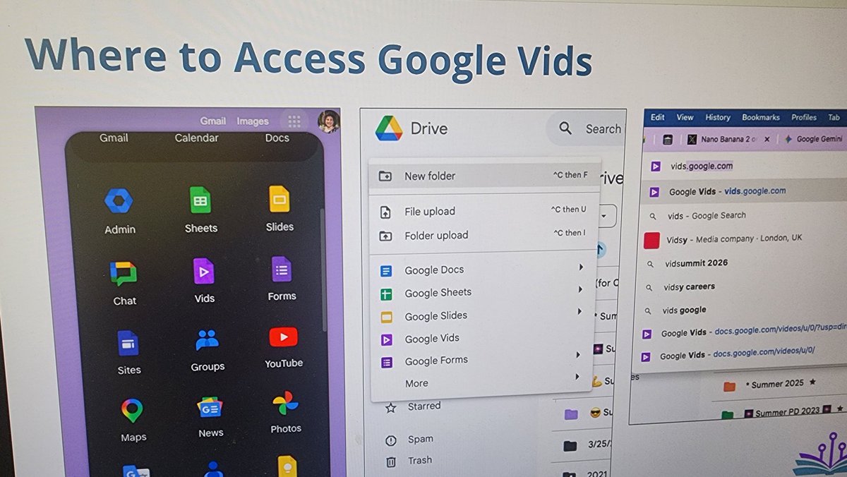 MarieDeener's tweet photo. Lets make some videos using Googe Vids. Lisa Nydick led a great session on how to make professional looking videos to use in the classroom. @KEDC1 @KEDCGrants @@kedc_epic @edtechwithlisa https://t.co/hzFtriEh6S