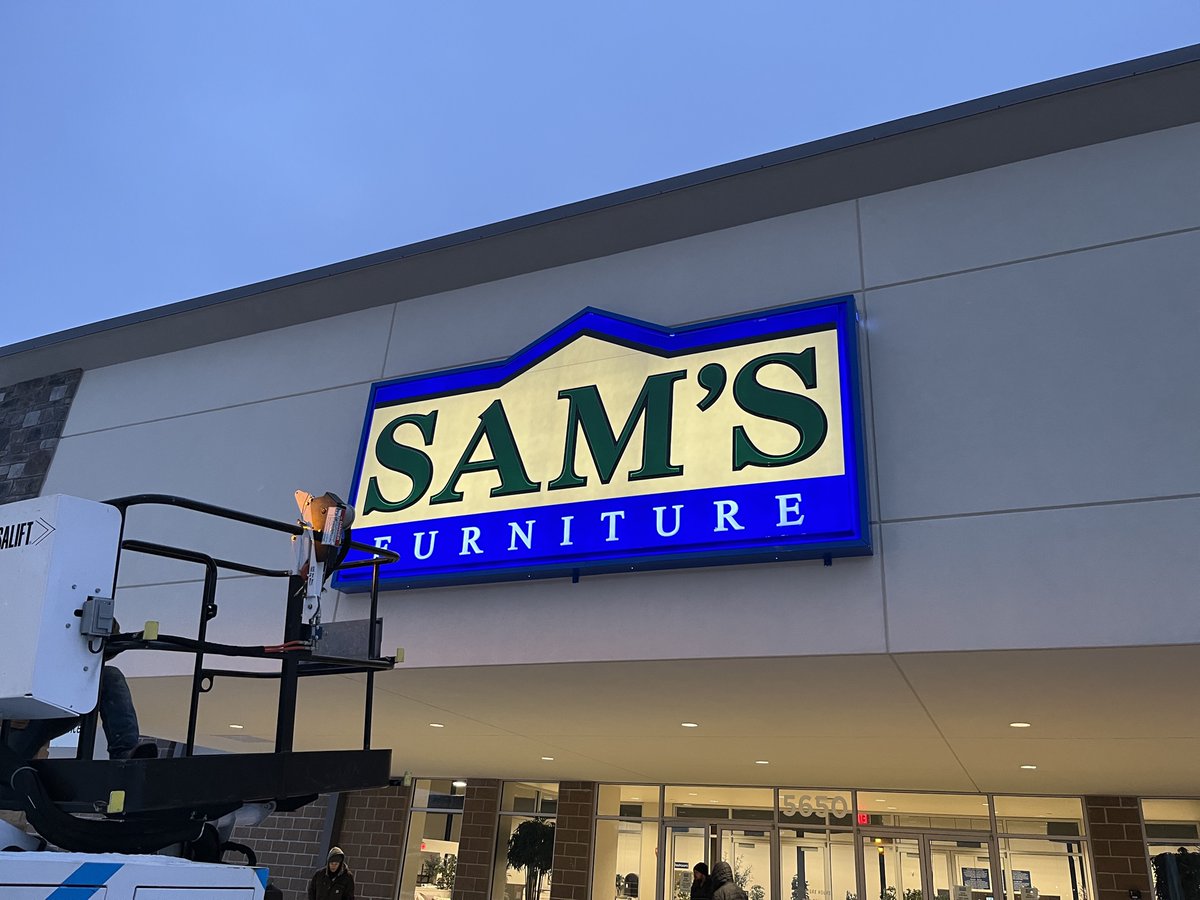 yoursignsource's tweet photo. Thank you for trusting us to be #YourSignSource, Sam's Furniture! We appreciate the opportunity to help bring your vision to life. | #SignStudio #NotJustSigns #CompleteVisualMarketing #WeveGotYourBack https://t.co/W9hGD0hB4b