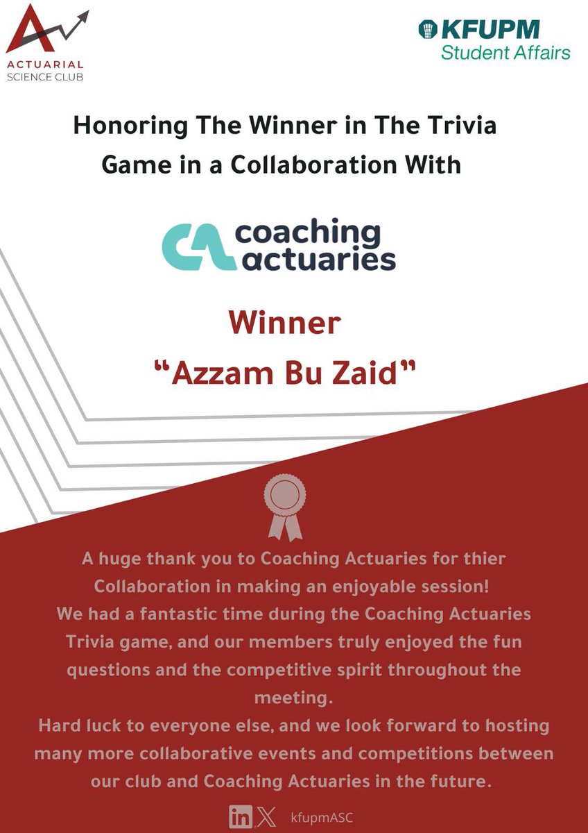 Actuarial Science Club tweet media