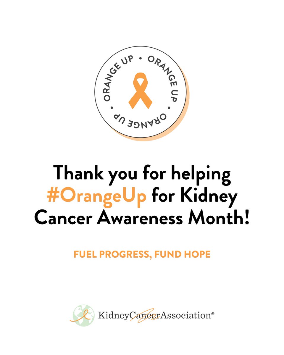 KidneyCancer's tweet photo. As March comes to a close, our hearts are full. 🧡
Thank you for making Kidney Cancer Awareness Month so impactful. Because of you, awareness turned into action and hope turned into progress. The month is ending, but our mission continues. https://t.co/BXwTEEfY3f
#OrangeUp https://t.co/Rol2iB9BS2