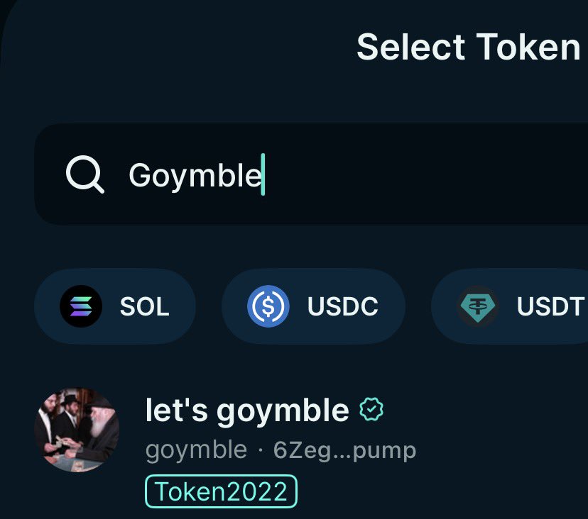 GhostlyXBT's tweet photo. So $goymble is officially verified on @JupiterExchange 

The first and only official goymble ticker https://t.co/KzTQiIhC5I