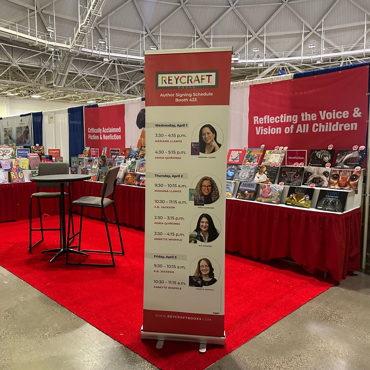 ReycraftBooks's tweet photo. Our booth at #PLA2026 is all set! Come join us in Booth #423 this week for some great book signings with an incredible lineup of authors! https://t.co/7wMtiZqHqe