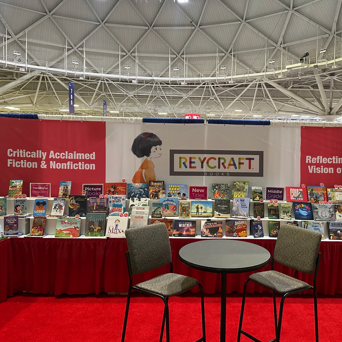 ReycraftBooks's tweet photo. Our booth at #PLA2026 is all set! Come join us in Booth #423 this week for some great book signings with an incredible lineup of authors! https://t.co/7wMtiZqHqe