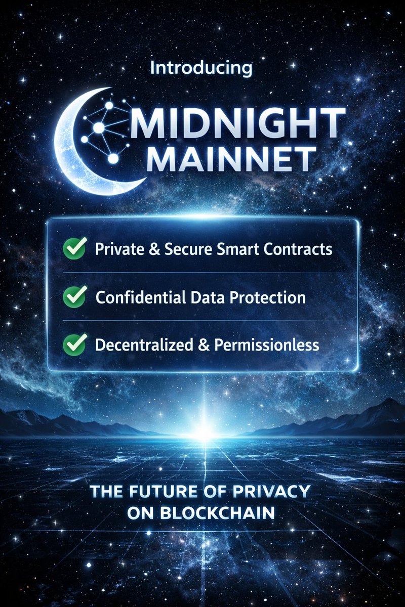 SergeBendera's tweet photo. Midnight Mainnet is LIVE 🚨A new era of privacy-focused blockchain has begun.  Read the thread below to understand what it is and why it matters.
@MiftahIsmail
@MidnightNtwrk  @MidnightNtwrk https://t.co/9XLL0O31h9