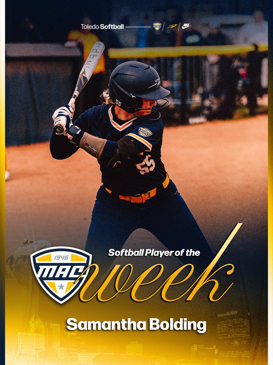 ToledoSoftball's tweet photo. Earned it 🙌

@SamanthaBoldin2 has been named MAC Player of the Week! 🚀 

📊 https://t.co/l8y3TNbciV 

#TeamToledo | @keybank https://t.co/nd2OlNst0h