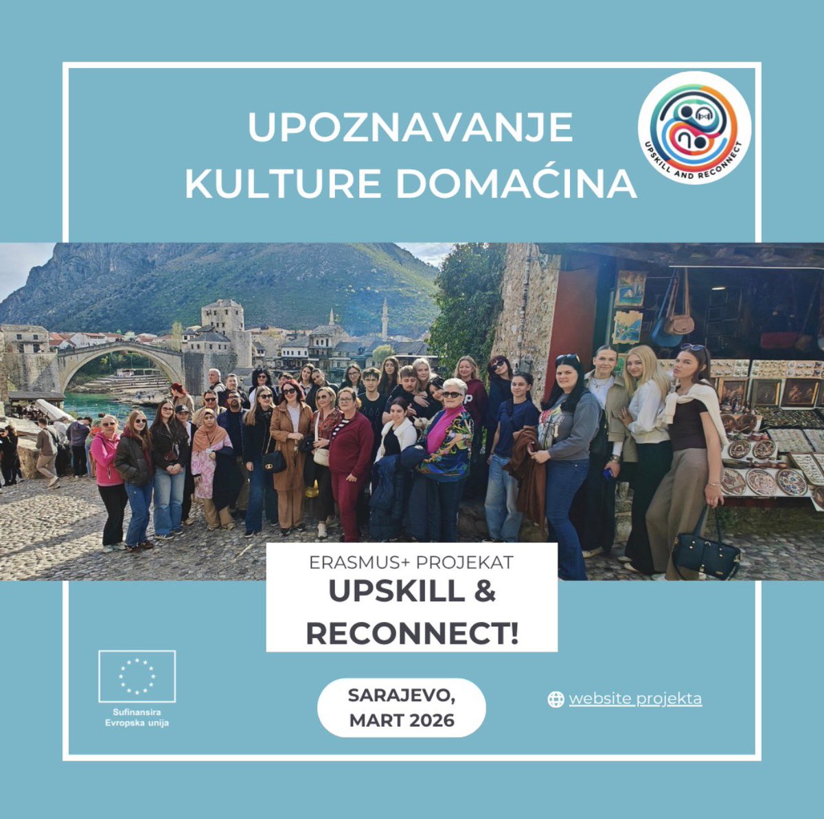 🌍 Završna konferencija Erasmus+ projekta “Upskill &amp; Reconnect” u Sarajevu!
U Sarajevu je održana završna konferencija i omladinska razmena Erasmus+ projekta “Upskill &amp; Reconnect”, koji je započeo u aprilu 2024. godine. Domaćin događaja bio je Edukopro, a koordinator Mensa Srbije