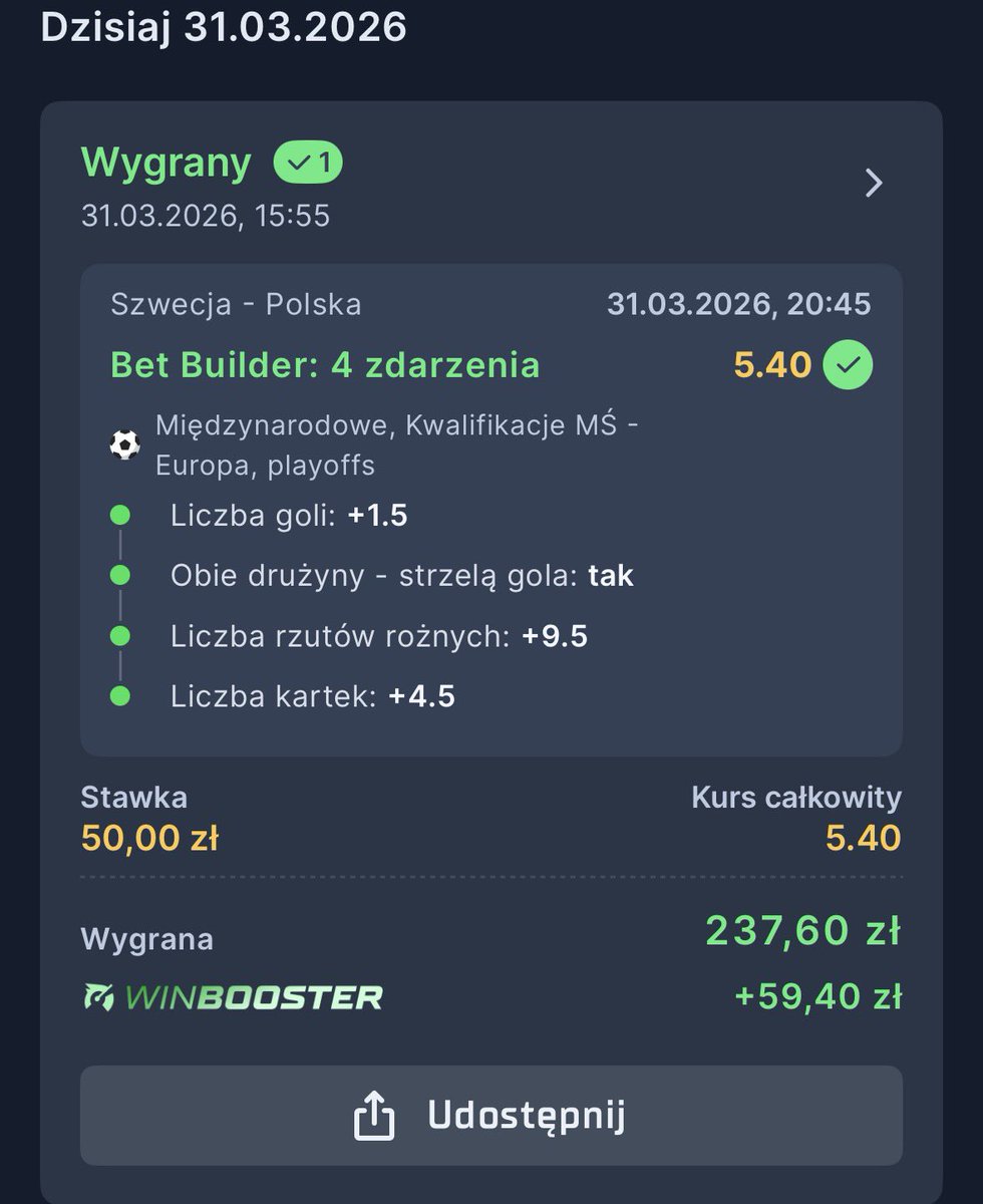 dominikbet's tweet photo. Dzisiaj ponownie BetBuilder od @grok  siedzi ✅✅👊🏻 Szkoda że Polska nie podołała 😞 https://t.co/sKCbuUGcCZ
