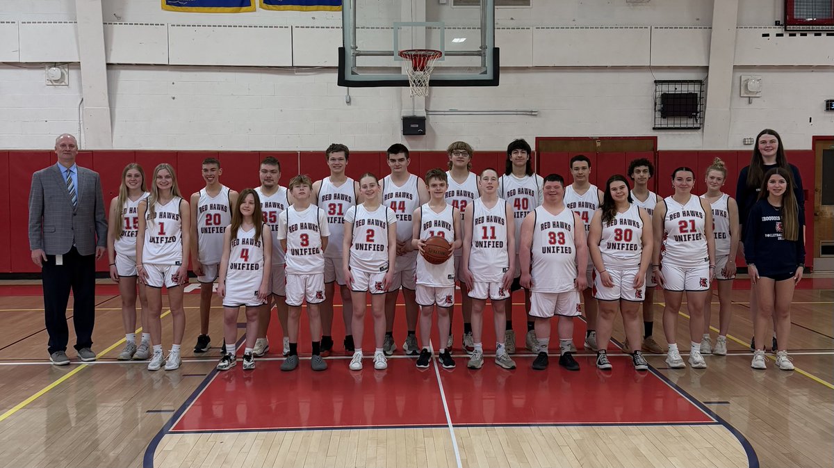 sports_unified's tweet photo. Iroquois Unified Basketball is back for the 2026 season and the team is ready to play. Good Luck Unified Red Hawks🏀🏆 https://t.co/uEv06qT8qA