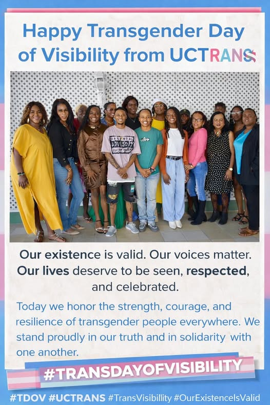 uctransnetwork's tweet photo. Today we honor the strength, courage, and resilience of transgender people everywhere. We stand proudly in our truth and in solidarity with one another.
#TransDayOfVisibility #TDOV #UCTRANS #TransVisibility #OurExistenceIsValid https://t.co/Lzev3X91mh