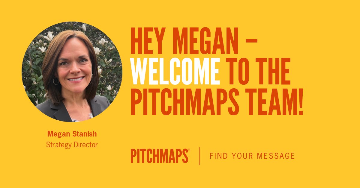 PitchMaps's tweet photo. Super excited to welcome Megan Stanish to the PitchMaps team as our newest Strategy Director. Great to be working together, Megan! #PitchMaps #FindYourMessage https://t.co/1QIyaCBt35