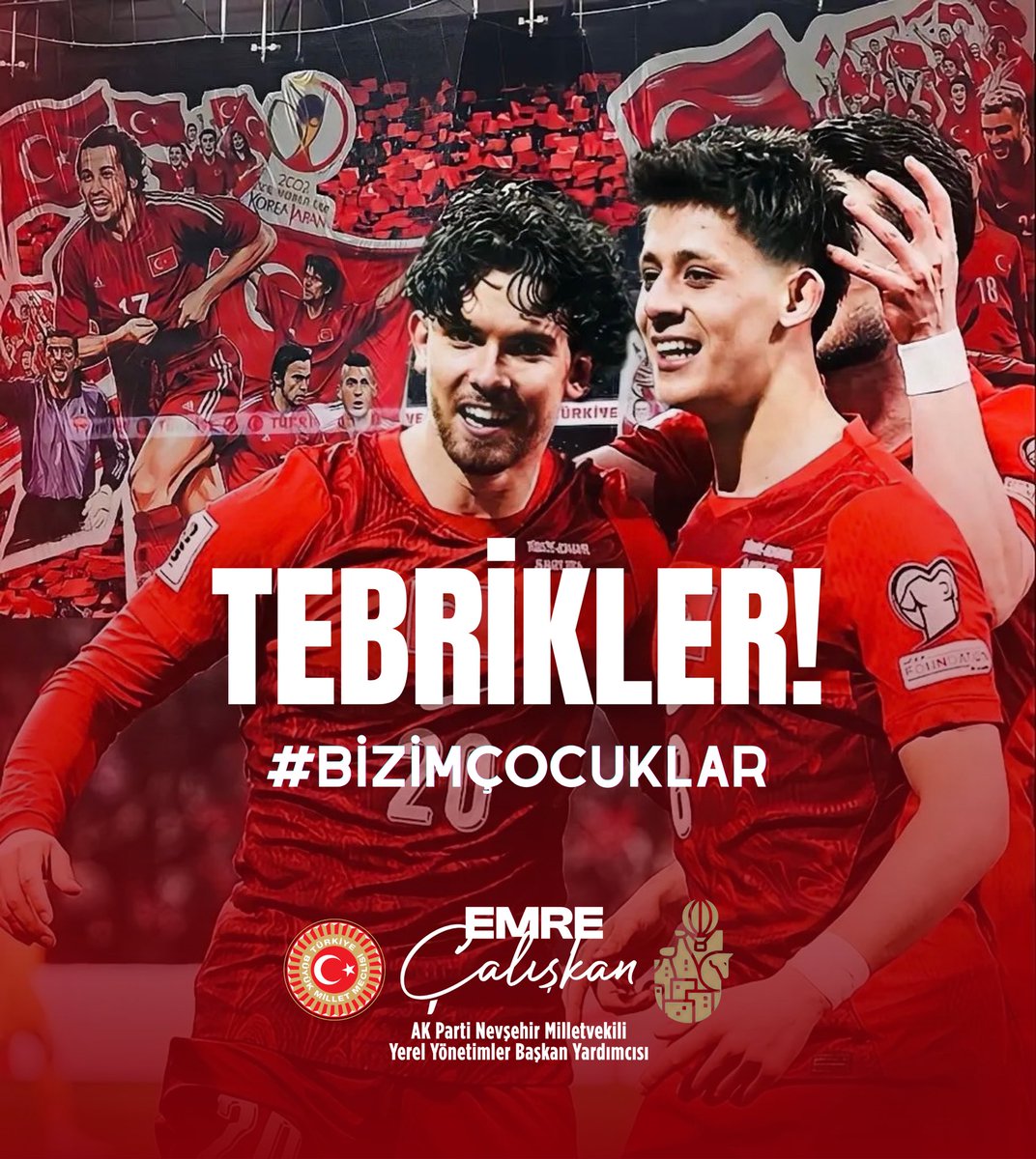 EmreCaliskan_50's tweet photo. T E B R İ K L E R   B İ Z İ M   ÇOCUKLAR… 👏🇹🇷

Dünya Kupası yolunda Amerika’ya gidiyoruz! Bekle bizi Amerika!  

Helal olsun #BizimÇocuklar ♥️ https://t.co/rhuAtc4aON