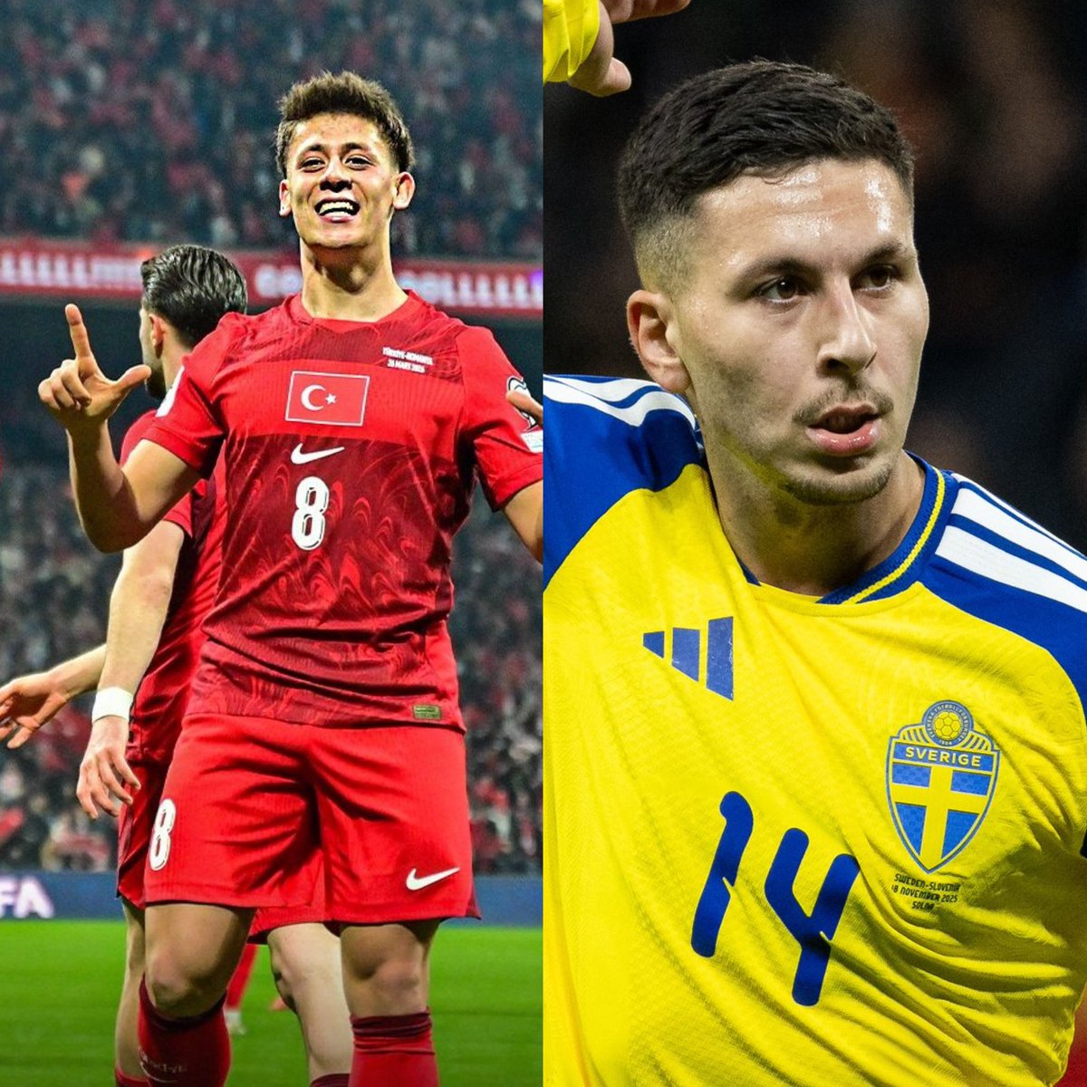 KevinJimenezCR's tweet photo. ¡Suecia y Turquía se clasificaron al Mundial 2026! 👏🏻

Suecia 3-2 Polonia 
Kosovo 0-1 Turquía 
Bosnia 1-1 Italia (Tiempo extra, los italianos con uno menos)
República Checa 1-1 Dinamarca (Tiempo extra) https://t.co/91AQNtt5P3