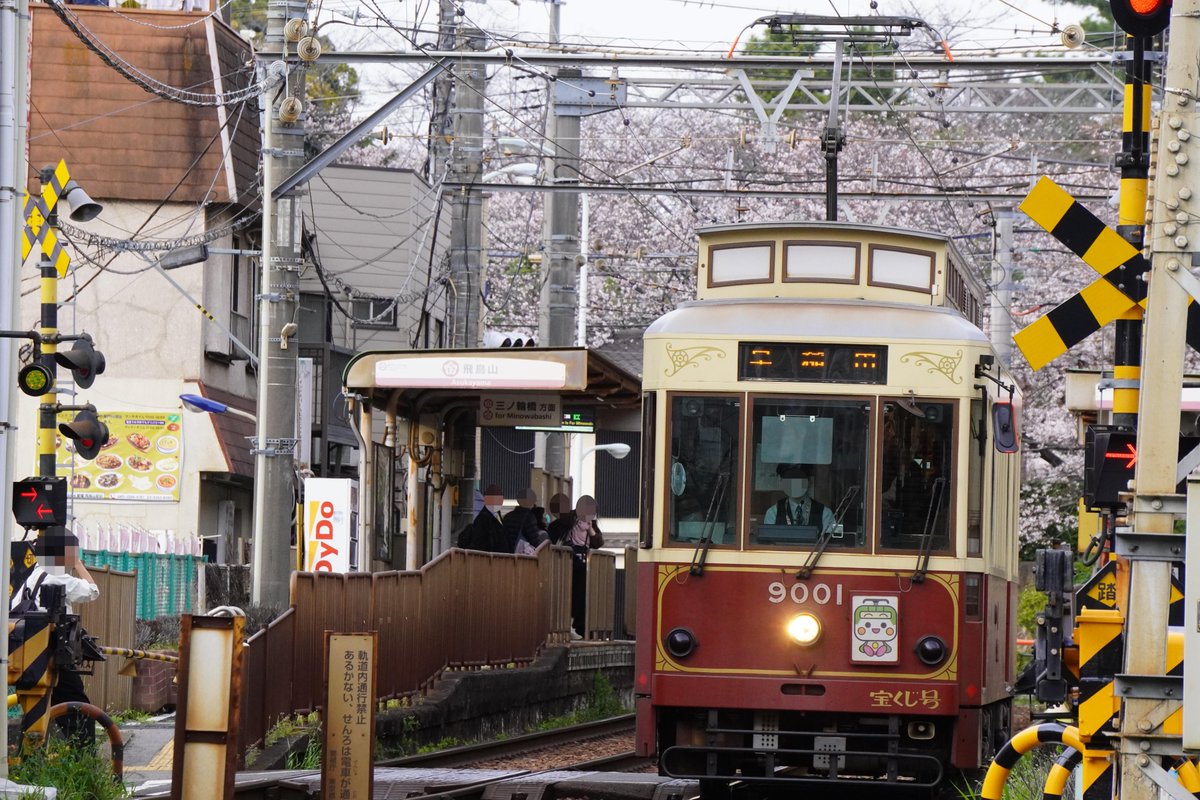 masashiz2's tweet image. おはようございます！(:D)┓
【飛鳥山停留場】東京さくらトラム(都営荒川線) レトロ車両9000形：飛鳥山の桜
【学習院下停留場 付近】東京さくらトラム8900形S&amp;amp;Bカレー広告：神田川の桜
【熊野前陸橋】東京さくらトラム7700形：消防車が通過待ち
【赤羽駅】りんかい線71-000形：ほぼ都営の第三セクター