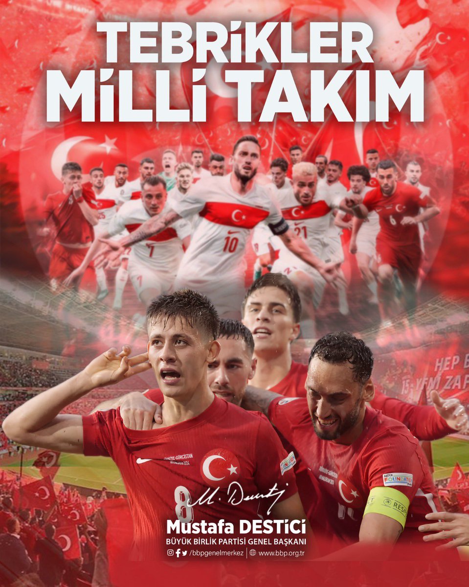 TARİH YAZILDI! 🇹🇷🔥

A Milli Takımımız, Kosova’yı mağlup ederek 2026 Dünya Kupası biletini aldı!

Tam 24 yıl sonra yeniden Dünya Kupası’ndayız! 🇹🇷
2002’nin ruhu geri döndü, Türkiye yeniden sahnede!

Helal olsun Bizim Çocuklar!
Bu gurur sizin 
Bu gurur hepimizin! 🇹🇷
#millitakım
