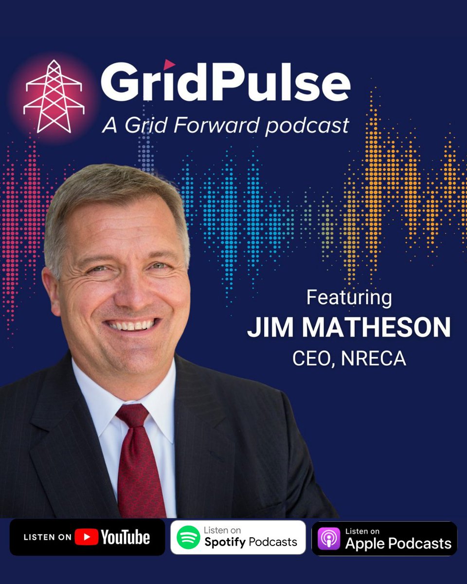 GridForward's tweet photo. Don't miss the latest episode of the #GridPulse podcast. @NRECAJim of @NRECA explores how electric cooperatives are adapting to supply chain pressures, aging infrastructure, and the surge in data centers.

Tune in to hear about the future of rural energy.
https://t.co/qLHG9LfUIt https://t.co/zn4LTfmViq