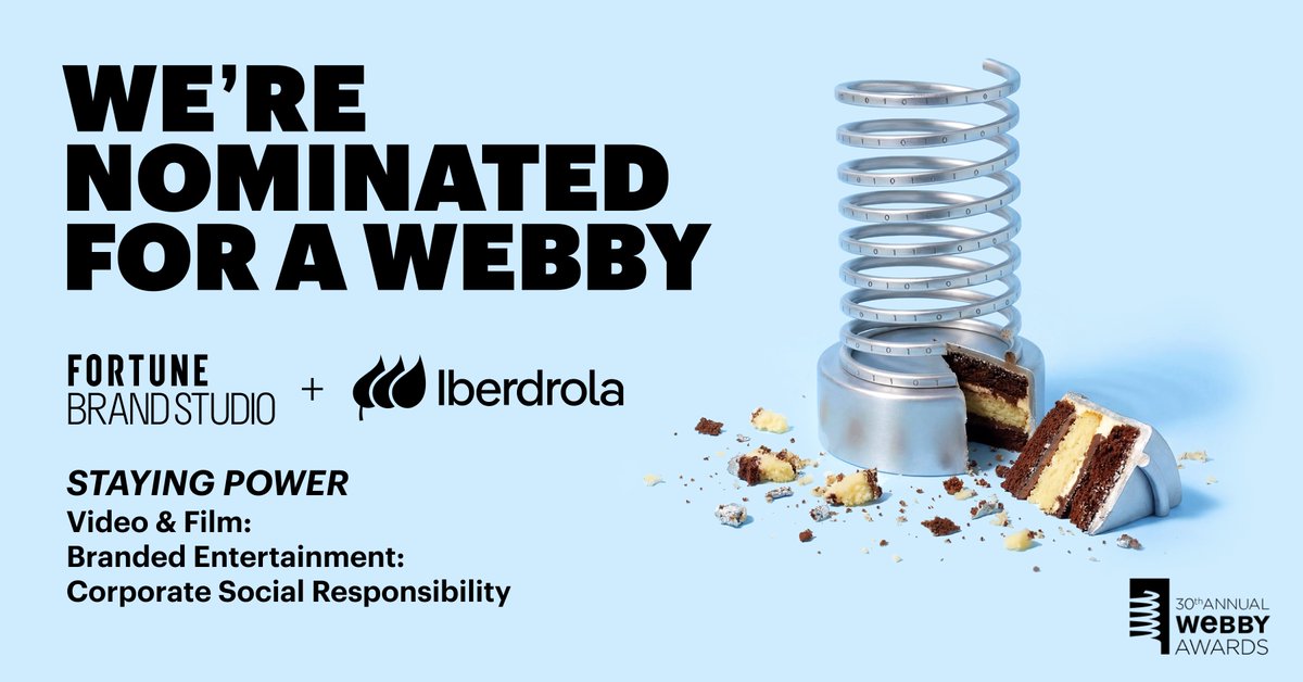 We've been nominated at <a href="/TheWebbyAwards/">The Webby Awards</a>! Vote for Staying Power, our brand film with <a href="/iberdrola/">Iberdrola</a>, here: bit.ly/4s4lhss