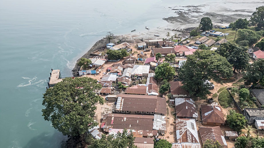 ADFmagazine's tweet photo. Floating fish factories blamed for plundering Guinea-Bissau’s blue water economy resources.