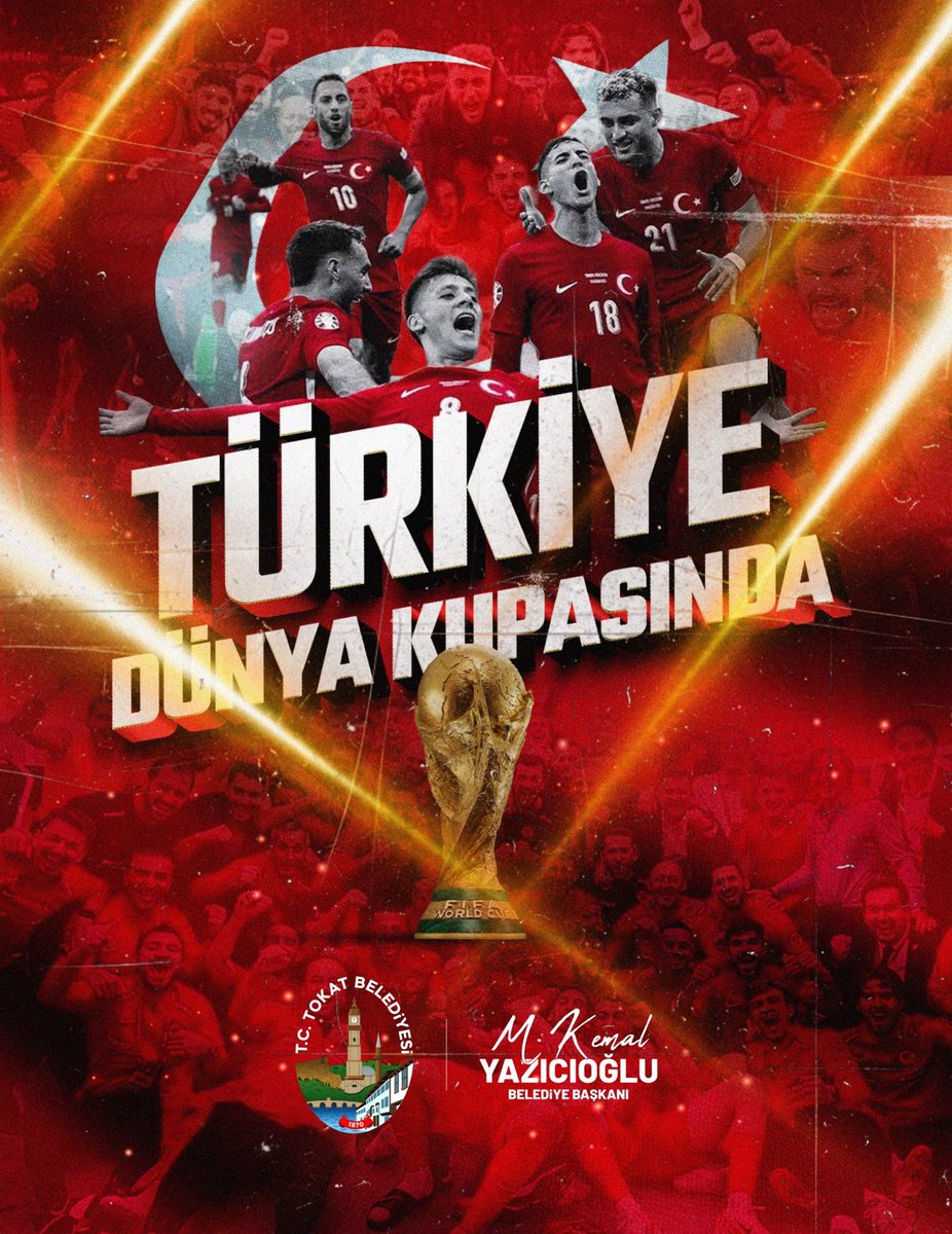 Bu gece zafer gecesi. 
Bu gece Ay Yıldız’ın gecesi.❤️🤍

24 yıl aradan sonra 
🇹🇷Milli Takımımız Dünya Kupasında👏

Tebrikler #Bizimçocuklar 🇹🇷
