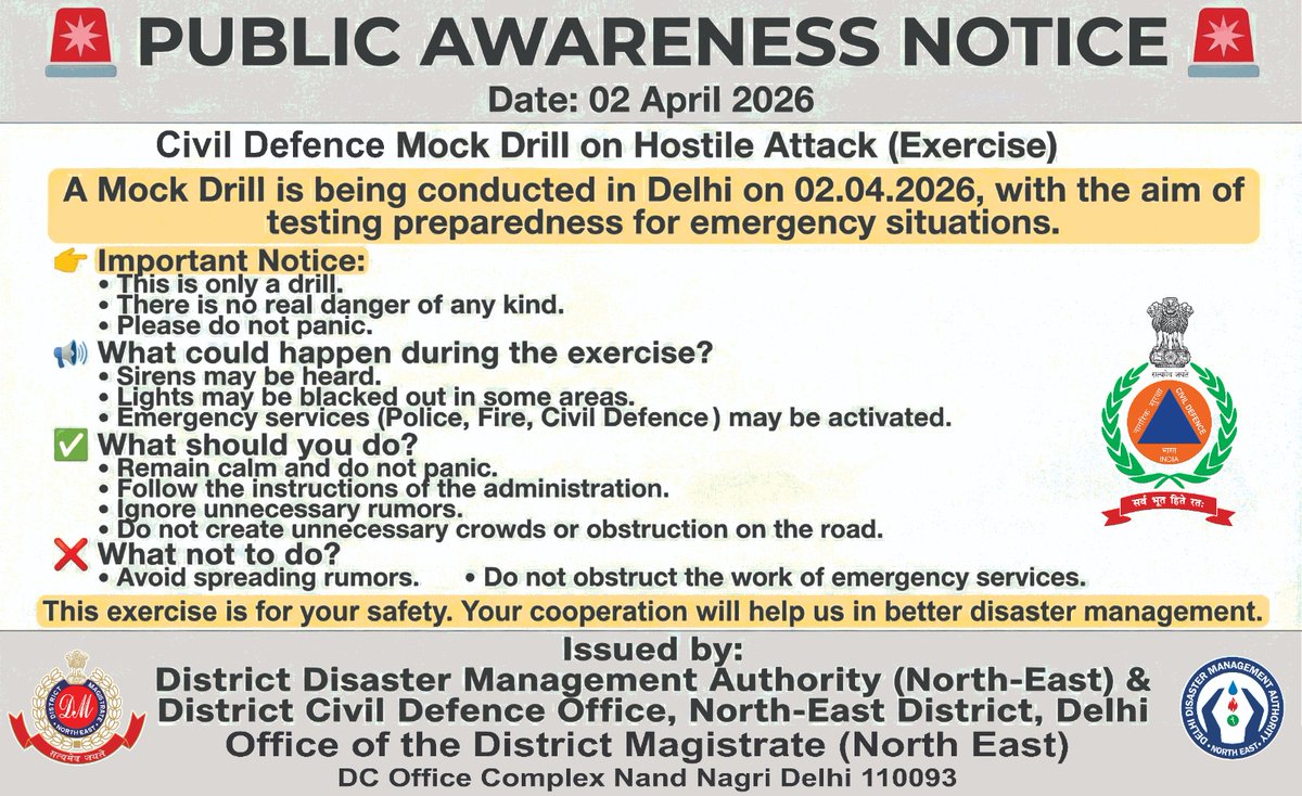 DM/DEO NORTH EAST DELHI tweet media