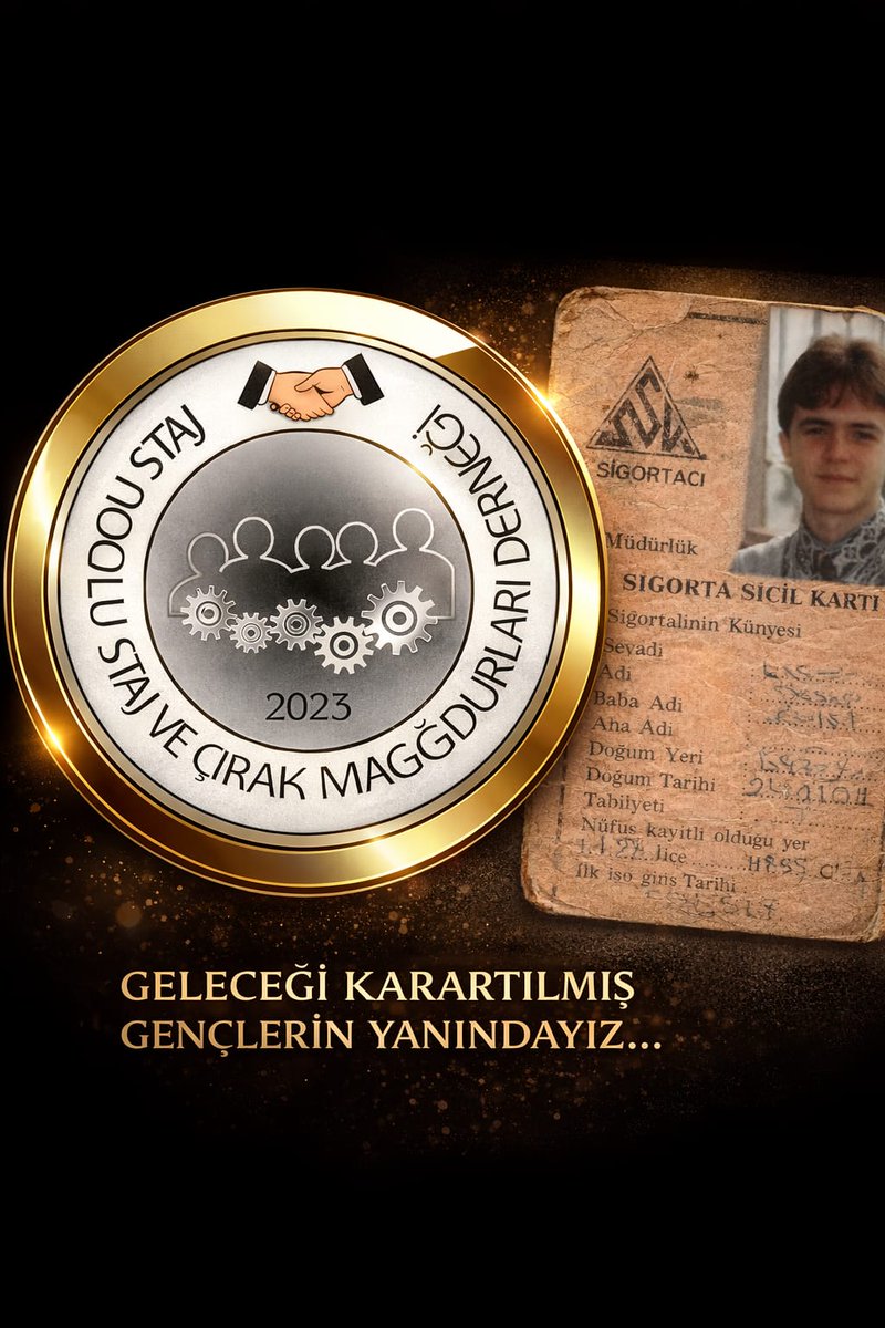 HasanAYDIN10187's tweet photo. 3308 nolu yasa revize edilsin 
@RTErdogan
@Akparti 
@RTEdijital 
@MHP_Bilgi
@dbdevletbahceli
@csgbakanligi 
@myksosyalmedya 
@tcmeb_mtegm 
@tcmeb 
@iletisim 
@HMBakanligi 
@ticaret 
@TCSanayi 
@adalet_bakanlik 
@sgksosyalmedya 
@TurkiyeIsKurumu 
@AKGMTeskilat 
@AKPartiTBMMGrup 
@AKParti_GMYerel 
@TOBBiletisim
@TRombudsman 
@_cevdetyilmaz 
@isikhanvedat 
@memetsimsek 
@burhanduran 
@Yusuf__Tekin 
@AtvHaberTurkiye 
@tv100 
@HaberturkTV 
@cnnturk 
@ntv 
@tgrthabertv 
@ShowTV 
@startv 
@KanalD 
@ulusalkanal 
@ulketv 
@ekoltvv 
@trt 
@nowtvturkiye 
@halktvcomtr 
@benguturktv 
@tele1comtr 
@KRTCANLI

Staj ve çıraklık döneminde çalışan binlerce genç, yıllarca emek vermesine rağmen sigorta başlangıçlarının emekliliğe sayılmaması nedeniyle büyük bir mağduriyet yaşamaktadır. Henüz öğrenciyken iş hayatına adım atan bu bireyler, fiilen çalıştıkları halde hak ettikleri sosyal güvenceden yararlanamamıştır. Bu durum, eşitlik ilkesine aykırı olup ciddi bir hak kaybına yol açmaktadır. Staj ve çıraklık sürelerinin sigorta başlangıcı olarak kabul edilmesi, geçmiş mağduriyetlerin giderilmesi ve gençlerin emeğinin karşılığını alabilmesi adına önemli bir adım olacaktır.

Vazgeçmiyoruz
#StajyerVeÇıraklar
#TamSigortaHakkınıİstiyor