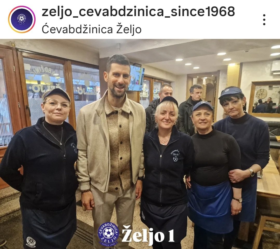 MilicaM84932667's tweet image. . @DjokerNole in Sarajevo today 🇧🇦
Cevabdzinica " Zeljo " 

#Djokovic #NoleFam
