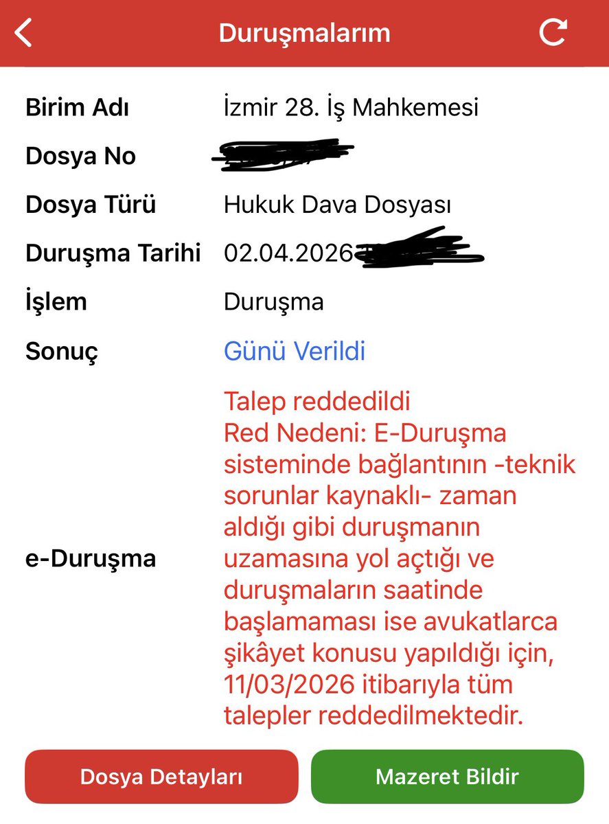 Gördüğünüz bütün e duruşma ret sebeplerini unutun