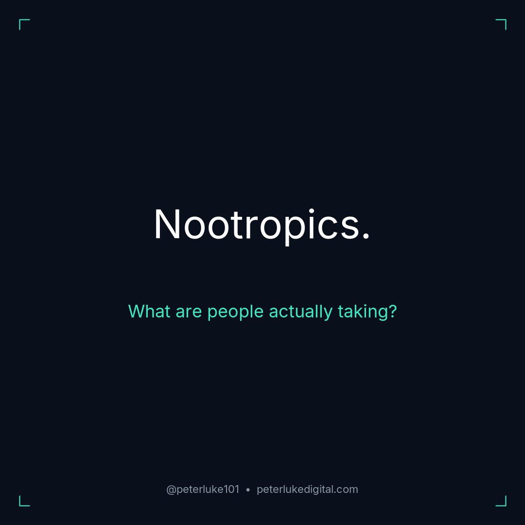 peterluke101's tweet photo. Nootropics. Everyone's heard the word. Nobody knows where to start.

What was the first one you looked into? https://t.co/lF6IpME8Ax
