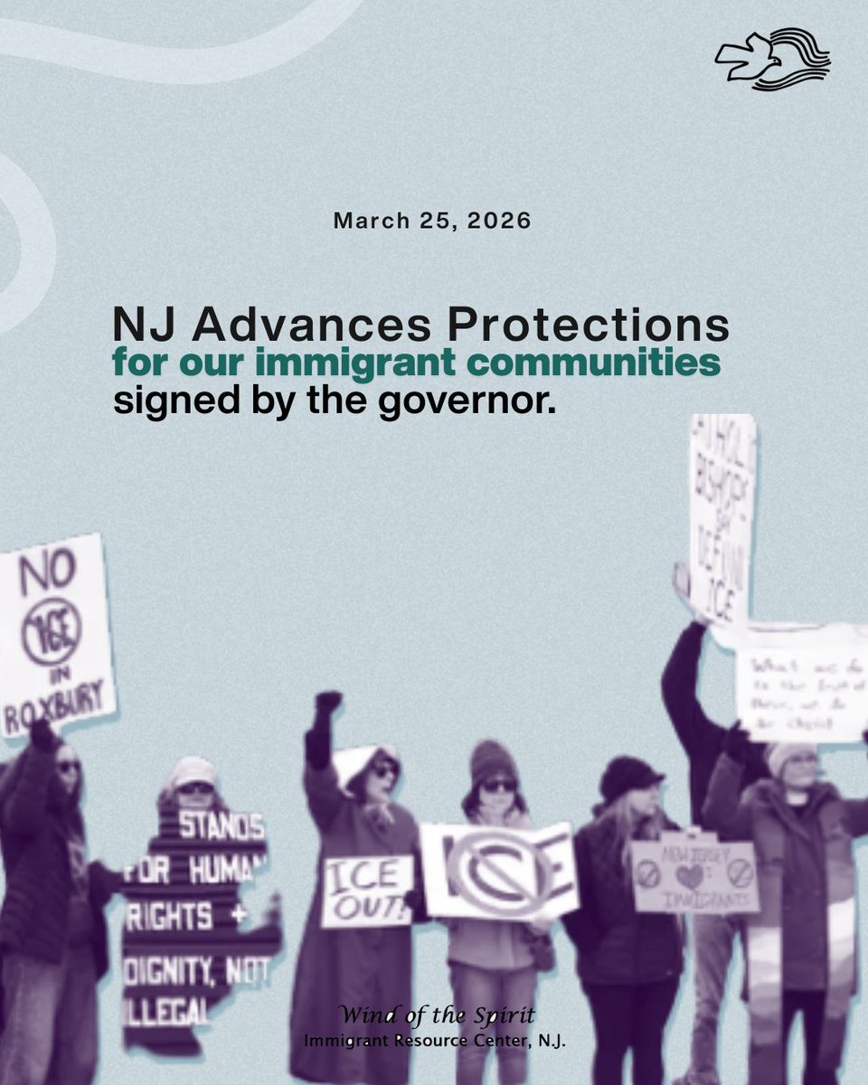WindofSpiritNJ's tweet photo. MARCH 25: NJ Advances protections for communities!

We first started the Fair &amp; Welcoming Communities campaign in 2017  &amp; now NJ marks a strong step forward in protecting the dignity of our immigrant communities in challenging times with the Immigrant Protections Package (IPP). https://t.co/OImnKbPSQ4