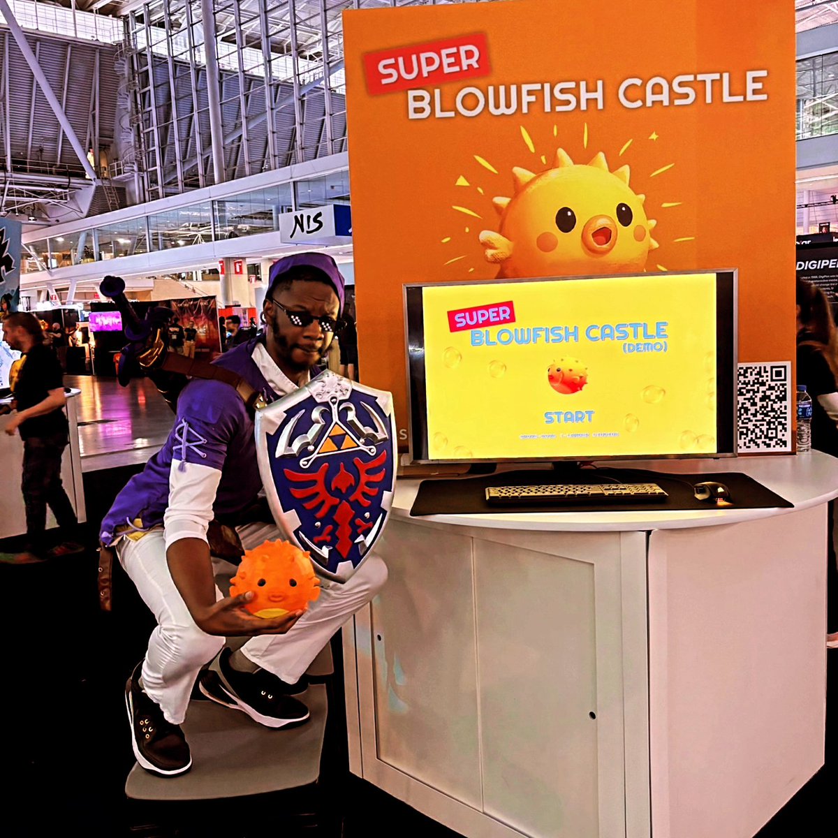 tlanderstudios's tweet photo. Thank you to everyone who came out an supported Super Blowfish Castle at #PAXEast2026 ♥️ It truly was a blast! 
#cosplay #indiegames #indiedev #pax https://t.co/NQqWv80dof