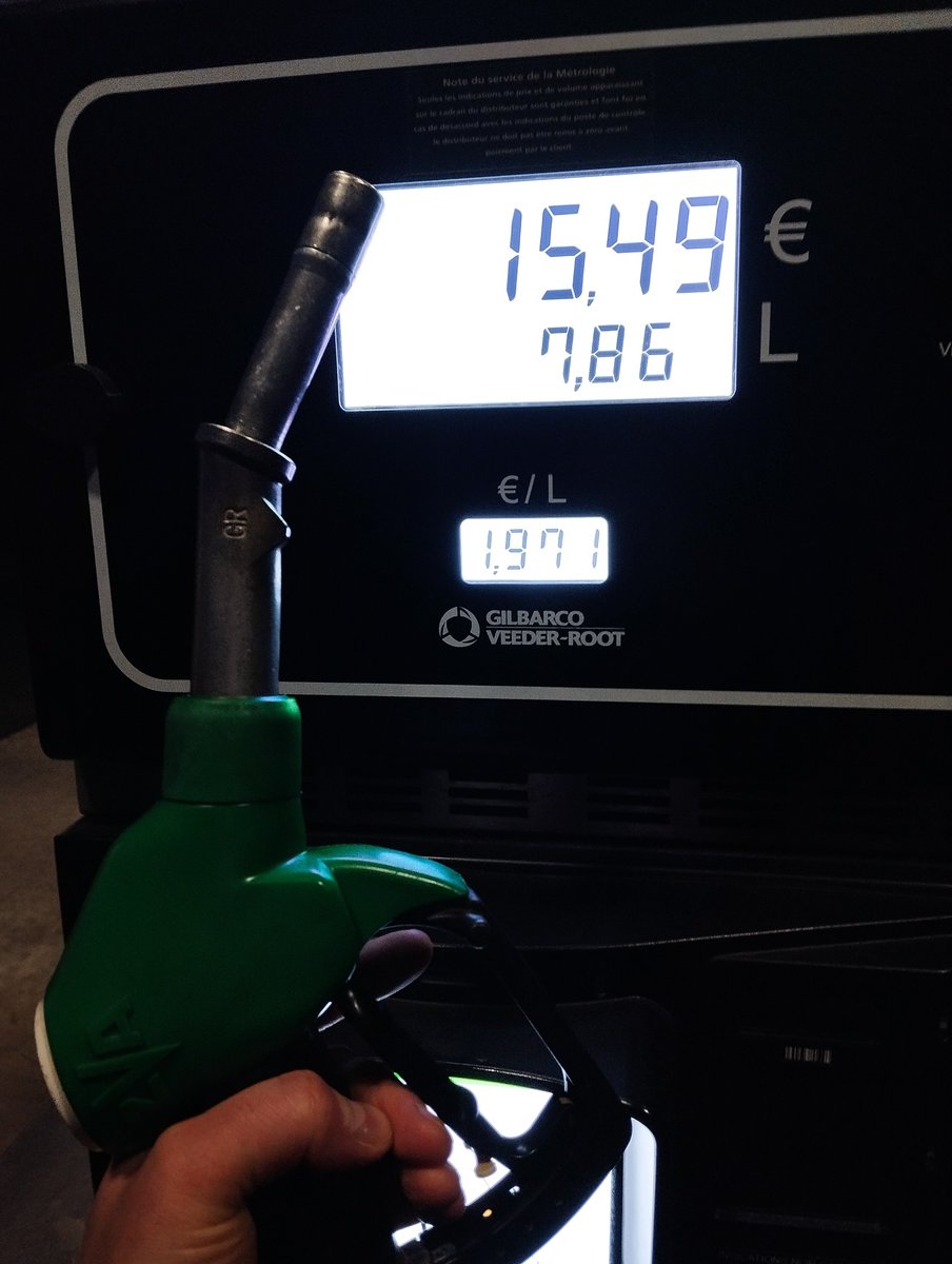 dom2witte's tweet photo. L'essence SP95 / E10 est à 1,97€ le litre à Gradignan !

1,99€ pour le SP98 et 2,24€ par litre pour le diesel.

#Gradignan #Gironde #Iran #Essence https://t.co/RQLj1RpAF1