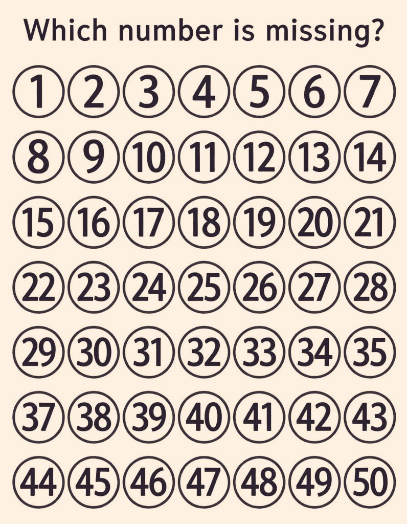 Which number is missing ??