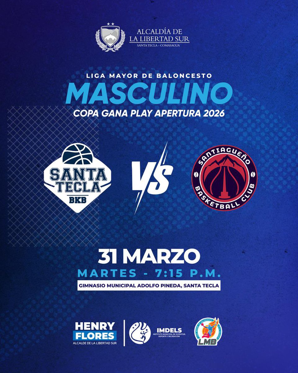 ⚡️¡DÍA DE JUEGO!⚡️ 🔥🏀

Está noche recibimos a Santiagueño B.C. en casa.🔥

🏟️ Gimnasio Municipal Adolfo Pineda.
🕢 7:15 p.m.

¡VAMOS EQUIPO! 🙌🏻🔵⚪️