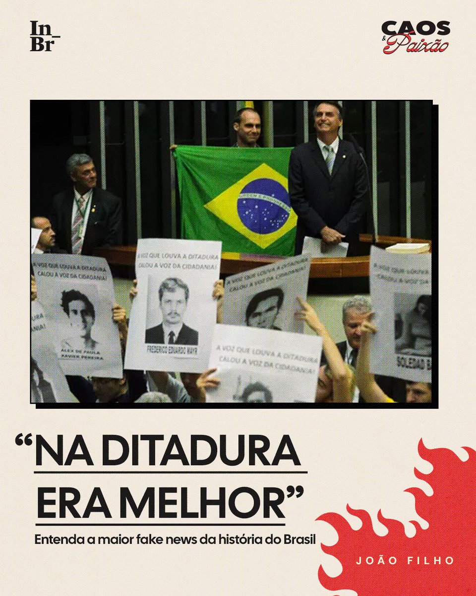 A extrema direita acredita que a ditadura militar foi uma época dourada para o Brasil. Parece que a lorota de Jair Bolsonaro colou com certa facilidade, escreveu o colunista João Filho.

🔗 intercept.com.br/2018/09/22/na-…