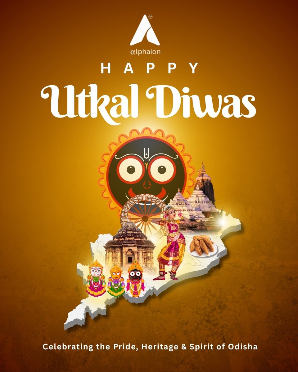 Alphaion_in's tweet photo. Celebrating the pride, culture, and spirit of Odisha this Utkal Divas.
Proudly wishing everyone a Happy Utkal Divas from Alphaion. 🌼

#UtkalDivas #Odisha #Alphaion https://t.co/AT8HQ79bOg
