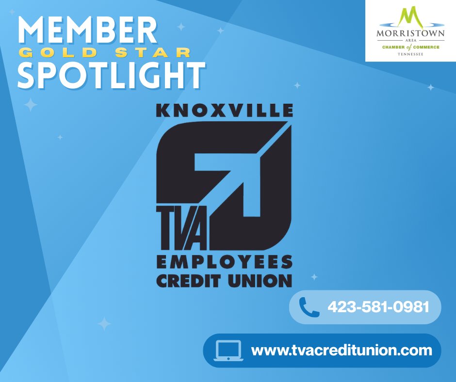 Knoxville TVA Employees Credit Union
💳 Knoxville TVA Employees Credit Union supports your financial goals
📍 3101 Miller’s Point Drive, Morristown, TN 37813
📞 (423) 581-0981
🌐 tvacreditunion.com
#GoldStarMember #CreditUnionStrong #MorristownTNChamber